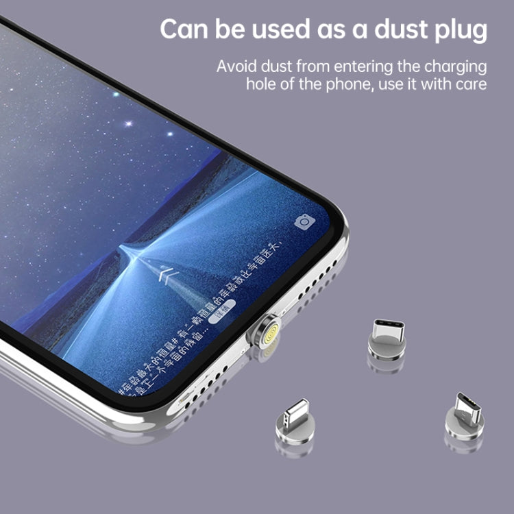 رأس شحن مغناطيسي 4 في 1 3A 8 دبابيس وUSB-C / Type-C وMicro USB من سبائك الزنك + مجموعة محول شحن مغناطيسي USB-C / Type-C، USB-C / Type-C