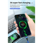 كابل بيانات شحن سريع 40 واط 5 أمبير USB إلى Micro USB + USB-C / Type-C + 8 دبابيس، طول الكابل: 1.2 متر، 1.2 متر