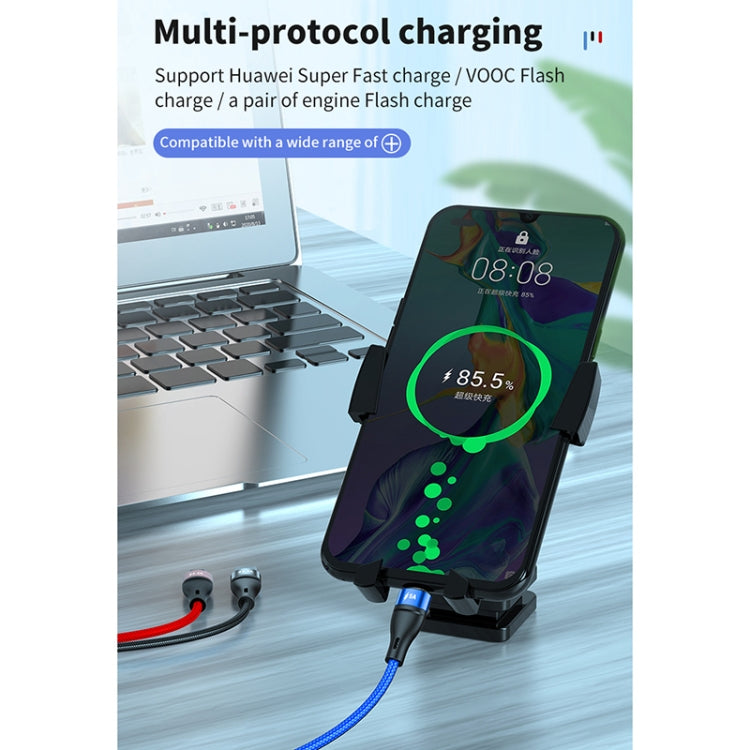 كابل بيانات شحن سريع 40 واط 5 أمبير USB إلى Micro USB + USB-C / Type-C + 8 دبابيس، طول الكابل: 1.2 متر، 1.2 متر