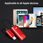2 in 1 8 Pin Male to Dual 8 Pin Female Charging and Listening to Music Audio Earphone Adapter, Compatible with All IOS Systems