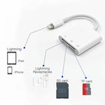 محول قارئ كاميرا NK-101Y Pro 3 في 1 من 8 دبابيس إلى 8 دبابيس + SD + TF