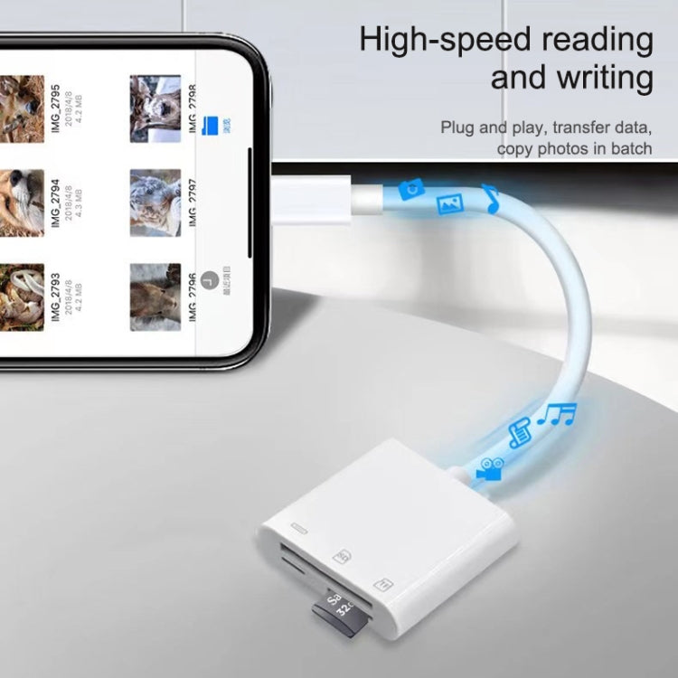 محول قارئ كاميرا NK-101Y Pro 3 في 1 من 8 دبابيس إلى 8 دبابيس + SD + TF