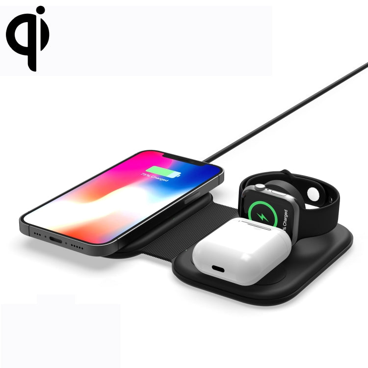 شاحن لاسلكي مغناطيسي قابل للطي متعدد الوظائف 3 في 1 بقوة 15 واط لسلسلة iPhone وساعات Apple وسماعات AirPods، F20
