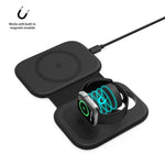 شاحن لاسلكي مغناطيسي قابل للطي متعدد الوظائف 3 في 1 بقوة 15 واط لسلسلة iPhone وساعات Apple وسماعات AirPods، F20