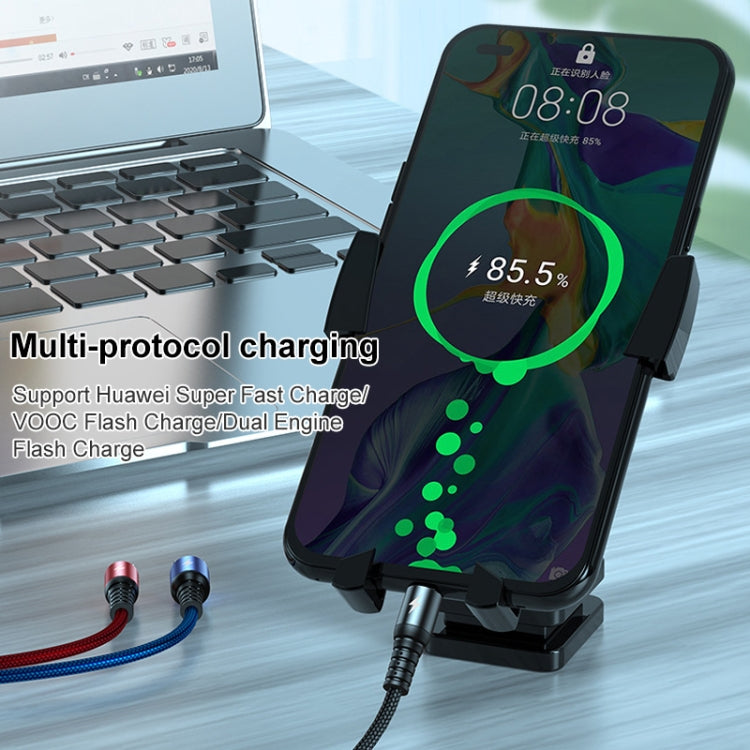 K061 كابل شحن سريع 1.2 متر 5A 3 في 1 USB إلى 8 بن + USB-C / Type-C + Micro USB دائري