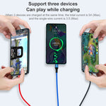 K061 كابل شحن سريع 1.2 متر 5A 3 في 1 USB إلى 8 بن + USB-C / Type-C + Micro USB دائري