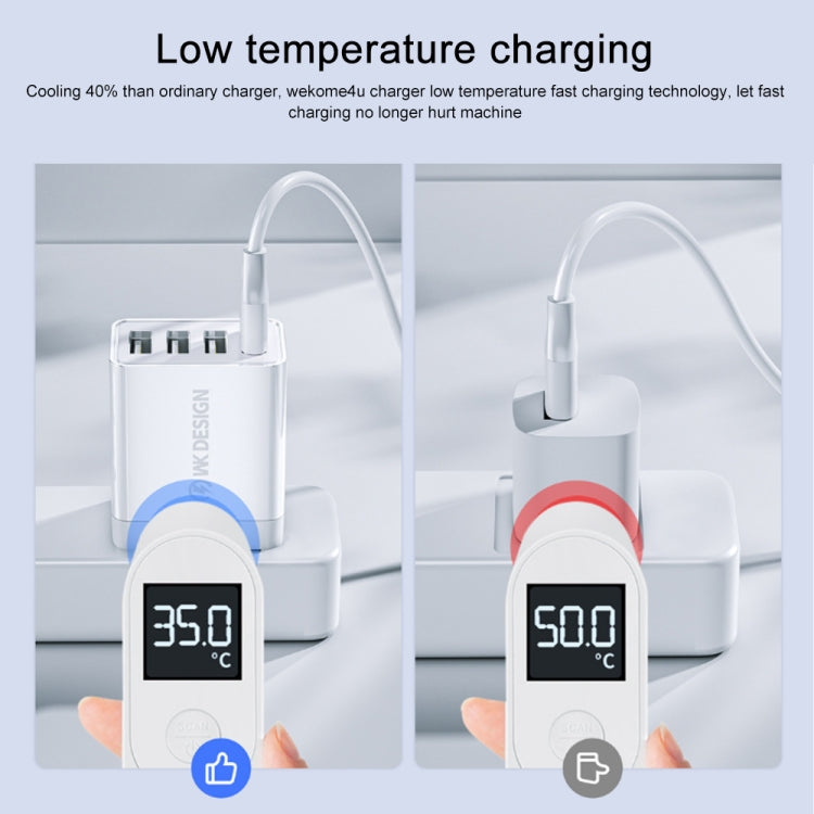 شاحن سفر سريع WK WP-U125 Youpin Series 18W QC3.0 مع 4 منافذ USB، قابس CN / قابس US، قابس CN / قابس US