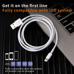 كابل بيانات شحن سريع IVON CA19 2.4A USB إلى 8 دبابيس لأجهزة iPhone و iPad، الطول: 1 متر