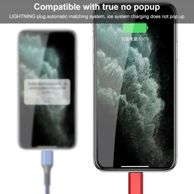 كابل شحن سريع مضفر 3A 3 في 1 USB إلى Type-C / 8 دبابيس / Micro USB، طول الكابل: 1.2 متر، قابس أبيض (أحمر)، قابس أبيض (أسود)، قابس أبيض (أزرق)