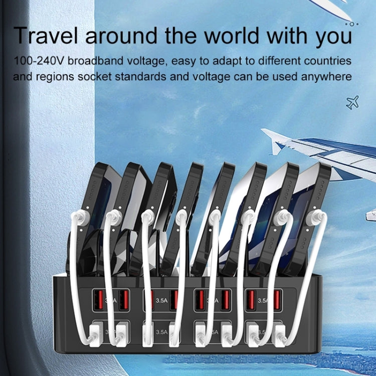 محطة شحن ذكية YFY-A55 بقدرة 150 واط مع 16 منفذ USB وحامل للهاتف والتابلت، قابس أمريكي، YFY-A55