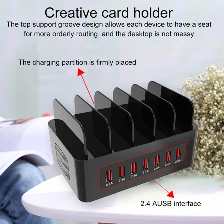 محطة شحن ذكية YFY-A54 بقدرة 100 واط مع 5 منافذ USB + Type-C وحامل للهاتف والتابلت، قابس أمريكي، YFY-A54