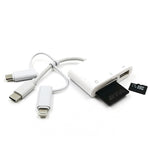 محول قارئ بطاقات 3 في 1 8 دبابيس وMicro USB وType-C إلى قارئ بطاقات TF وSD USB OTG