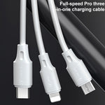 كابل بيانات شحن احترافي WK WDC-103 3A 3 في 1 8 دبابيس + Micro USB + Type-C / USB-C، الطول: 1.15 متر