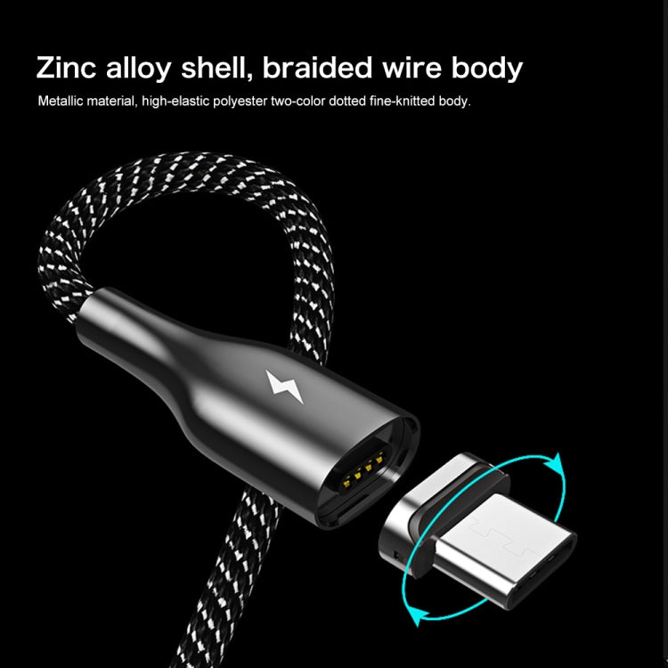 REMAX RC-158m 3A USB to Micro USB Interface Charging + Transmission Magnetic Attraction Polyester Two-color Braided Data Cable, Cable Length: 1m, Micro USB