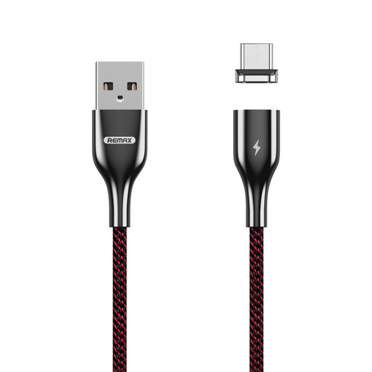 REMAX RC-158m 3A USB to Micro USB Interface Charging + Transmission Magnetic Attraction Polyester Two-color Braided Data Cable, Cable Length: 1m, Micro USB
