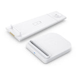 شاحن لاسلكي متعدد الوظائف عمودي 3 في 1 بقوة 10W QC 3.0 مع وظيفة حامل، مناسب للهواتف المحمولة / ساعة آبل / AirPods