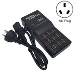 W-858 12A 12 Ports USB Fast Charging Dock Desktop Smart Charger AC100-240V, AU Plug, AU Plug