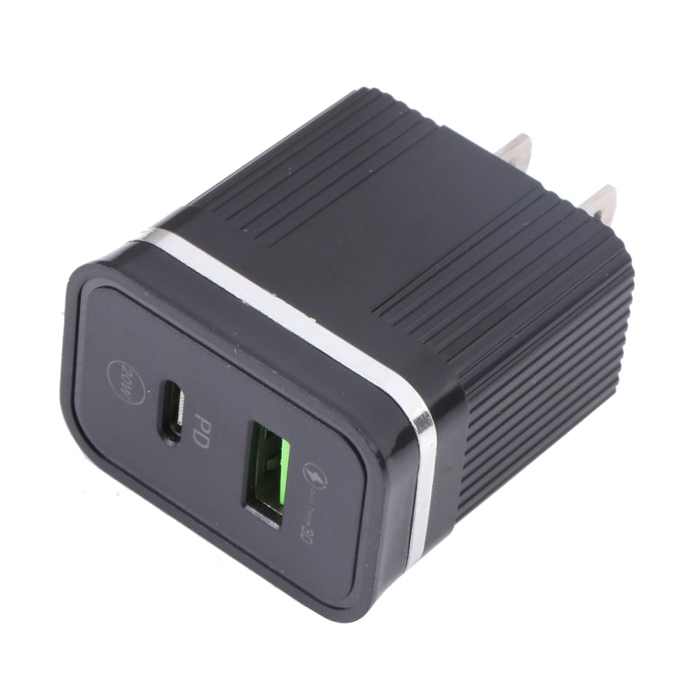 شاحن سريع متعدد الوظائف USB بقوة 20 واط PD + QC3.0، قابس أمريكي