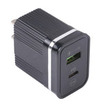 شاحن سريع متعدد الوظائف USB بقوة 20 واط PD + QC3.0، قابس أمريكي
