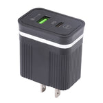 شاحن سريع متعدد الوظائف USB بقوة 20 واط PD + QC3.0، قابس أمريكي