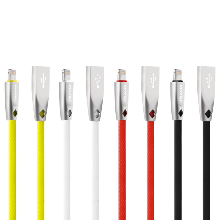 AWEI CL-95 كابل بيانات شحن سريع محمول TPE + سبائك الألمنيوم USB إلى 8 بن، 2A، الطول: 1 متر