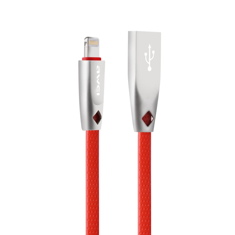 AWEI CL-95 كابل بيانات شحن سريع محمول TPE + سبائك الألمنيوم USB إلى 8 بن، 2A، الطول: 1 متر