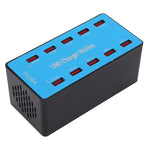محطة شحن ذكية USB بقدرة 100 واط مع 10 منافذ A5B مع ضوء مؤشر، قابس أمريكي، 100 واط