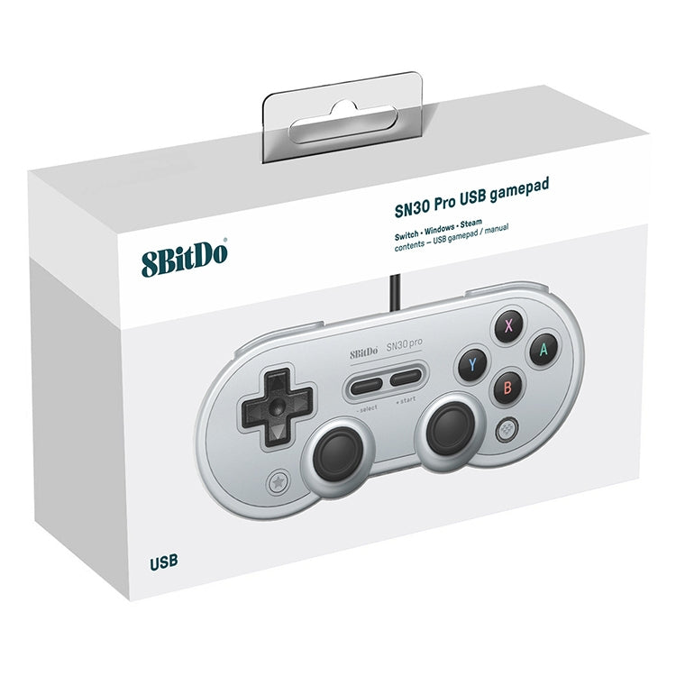 8Bitdo SN30 PRO USB Wired Gamepad Joystick for Swith / Steam / PC, SN30 PRO Wired(Grey)