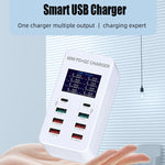 محطة شحن ذكية A8T بقدرة 60 واط مع 8 منافذ USB + QC3.0 + PD Type-C مع شاشة رقمية AC100-240V، قابس أسترالي، A8T قابس أسترالي