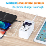 محطة شحن ذكية A8T بقدرة 60 واط مع 8 منافذ USB + QC3.0 + PD Type-C مع شاشة رقمية AC100-240V، قابس أسترالي، A8T قابس أسترالي