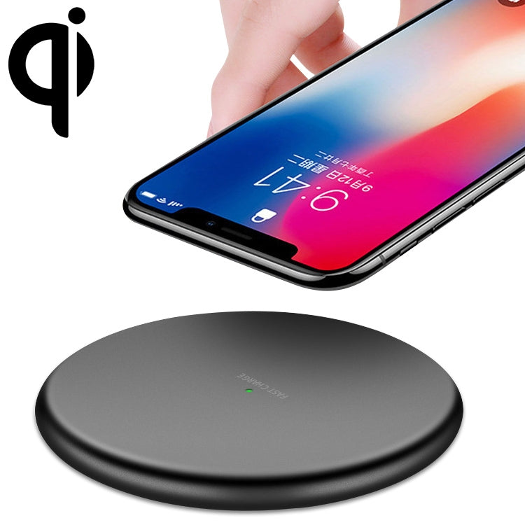 TOVYS-KC-N5 9V 1A Output Frosted Round Wire Qi Standard Fast Charging Wireless Charger, Cable Length: 1m, Frosted, Frosted White