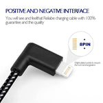 كابل شحن ومزامنة بيانات USB بطول 1 متر بقوة 2 أمبير مع جديلة نايلون وزاويتين مزدوجتين، 1 متر 8 دبابيس 2 أمبير