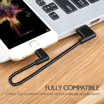 كابل شحن ومزامنة بيانات USB بطول 1 متر بقوة 2 أمبير مع جديلة نايلون وزاويتين مزدوجتين، 1 متر 8 دبابيس 2 أمبير