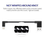كابل شحن ومزامنة بيانات USB بطول 1 متر بقوة 2 أمبير مع جديلة نايلون وزاويتين مزدوجتين، 1 متر 8 دبابيس 2 أمبير
