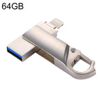 ذاكرة فلاش على شكل سلسلة مفاتيح 2 في 1 USB 2.0 و 8 دبابيس بسعة 64 جيجابايت، RQW-10F