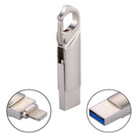 ذاكرة فلاش على شكل سلسلة مفاتيح 2 في 1 USB 2.0 و 8 دبابيس بسعة 64 جيجابايت، RQW-10F