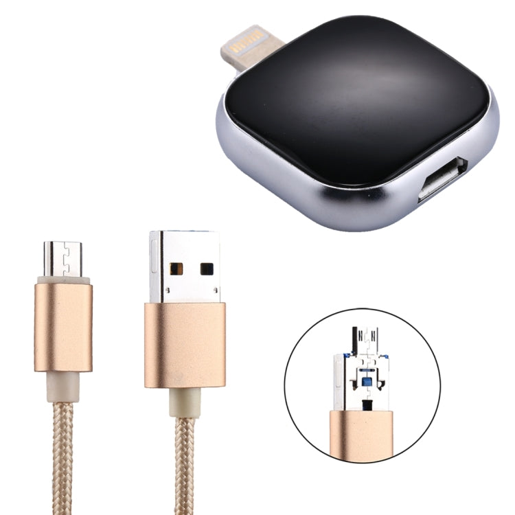 RQW-18S فلاش درايف متعدد الوظائف 8 بن بسعة 128 جيجابايت مع كابل USB / Micro USB إلى Micro USB، RQW-18S أسود