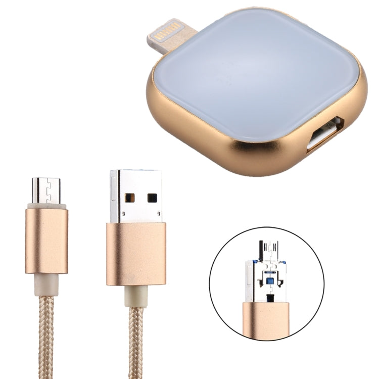 RQW-18S فلاش درايف متعدد الوظائف 8 بن بسعة 128 جيجابايت مع كابل USB / Micro USB إلى Micro USB، RQW-18S ذهبي