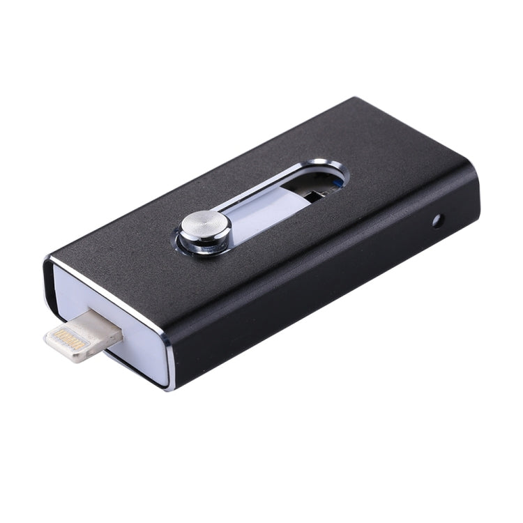 RQW-02 فلاش درايف 3 في 1 USB 2.0 و 8 بن وميكرو USB بسعة 32 جيجابايت، RQW-02 أسود