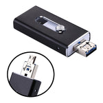 RQW-02 فلاش درايف 3 في 1 USB 2.0 و 8 بن وميكرو USB بسعة 32 جيجابايت، RQW-02 أسود