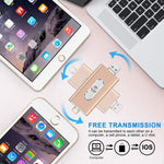محرك فلاش USB 2.0 و8 Pin وMicro USB 3 في 1 بسعة 32GB، RQW-02 أحمر