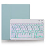 X-11BS Skin Plain Texture Detachable Bluetooth Keyboard Tablet Case for iPad Pro 11 inch 2020 / 2018, with Pen Slot & Backlight, White Keyboard