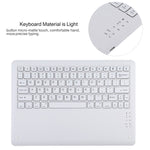 T129 Detachable Bluetooth White Keyboard Microfiber Leather Tablet Case for iPad Pro 12.9 inch (2020), with Holder, White Keyboard