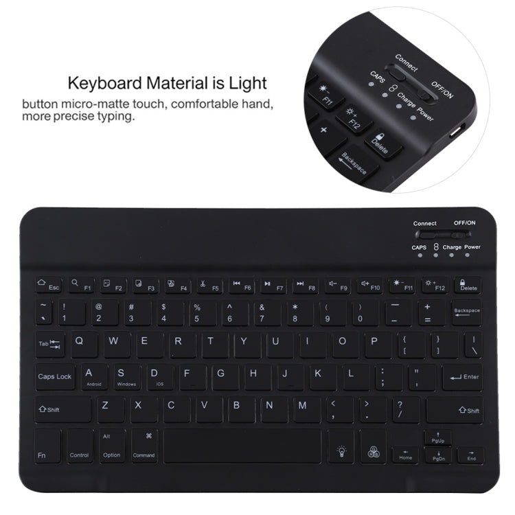 TG11BS Detachable Bluetooth Black Keyboard + Microfiber Leather Tablet Case for iPad Pro 11 inch (2020), with Backlight & Pen Slot & Holder, Black Keyboard