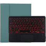 TG-102BCS Detachable Bluetooth Black Keyboard + Microfiber Leather Tablet Case for iPad 10.2 inch / iPad Air (2019), with Touch Pad & Backlight & Pen Slot & Holder, Black Keyboard