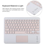 TG-102BC Detachable Bluetooth Pink Keyboard + Microfiber Leather Tablet Case for iPad 10.2 inch / iPad Air (2019), with Touch Pad & Pen Slot & Holder, Pink Keyboard