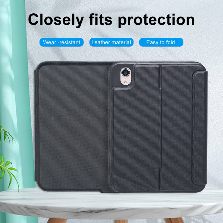 غطاء جلدي T06-AS مع لوحة مفاتيح Bluetooth من نوع الانقسام مع إضاءة خلفية تعمل باللمس لجهاز iPad mini6 / mini 7