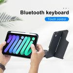 غطاء جلدي T06-AS مع لوحة مفاتيح Bluetooth من نوع الانقسام مع إضاءة خلفية تعمل باللمس لجهاز iPad mini6 / mini 7