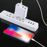 شاحن حائطي للسفر A3P بحد أقصى 3 أمبير بمنفذ USB-C / Type-C + QC3.0 + منفذي USB مزدوجين، 4 منافذ، قابس أوروبي
