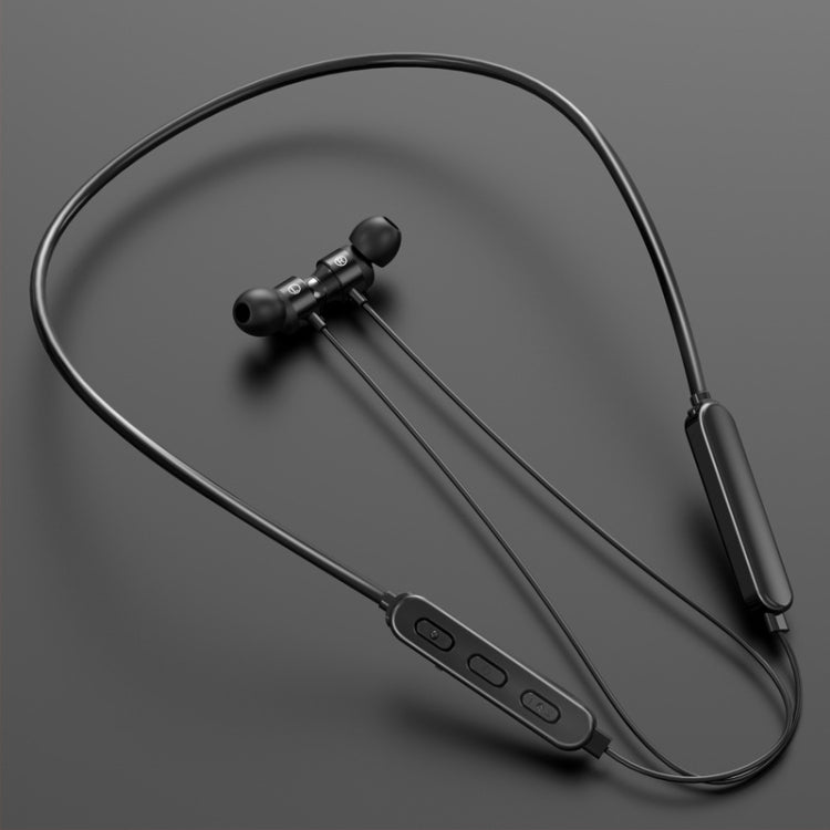 Bluetooth 5.1 Round Wire Neck-mounted Bluetooth Sports Earphone with Magnetic Function, Black, Red, White